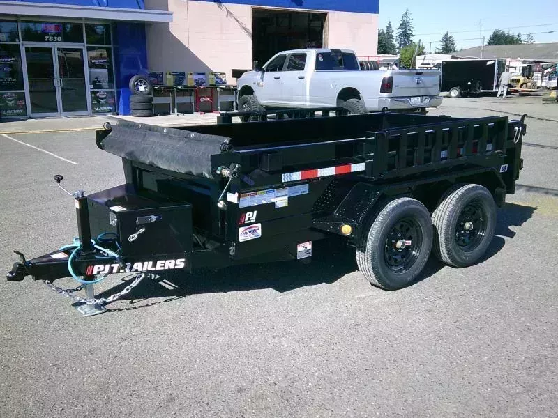 2026 PJ 5x10 7K With Tarp Kit & Ramps Dump Trailer