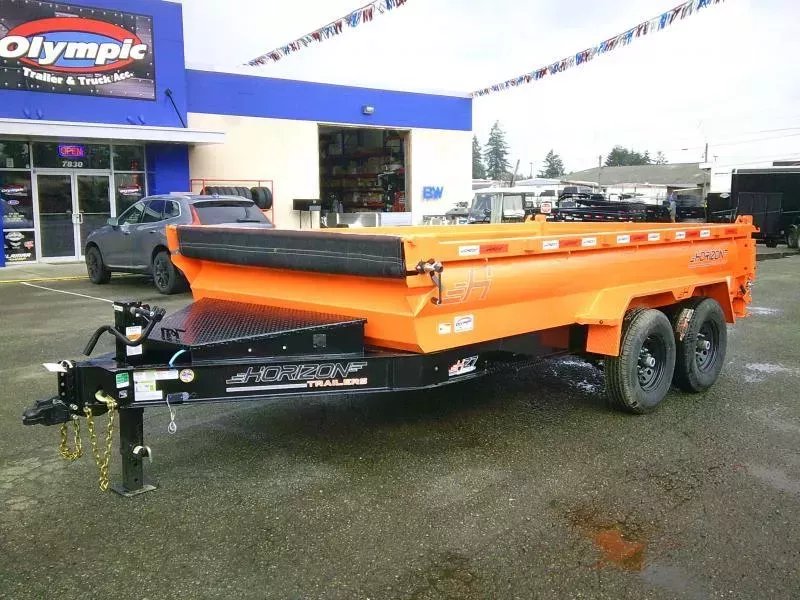 2026 Horizon HZ7 7X14 14K Dump Trailer With 2' Sides / 7 Ga. Floor / Tarp / Ramp / Spreader Gate