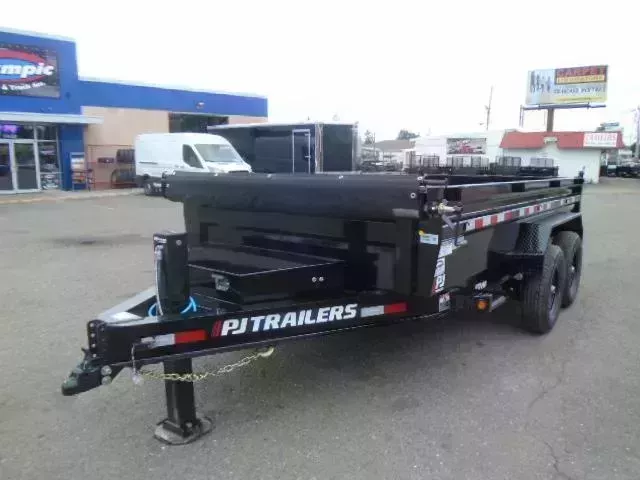 2026 PJ 7x14 14K Low Profile Dump with Tarp Kit Ramps Spreader Gate Hydraulic Jack