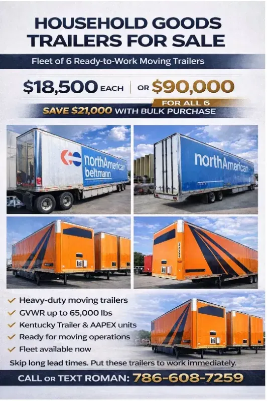 2007 Kentucky Trailer Moving Drop Frame Van Trailer Semi Trailers $18,500