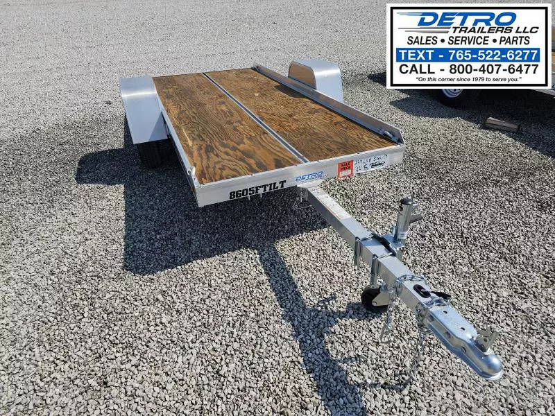2022 Aluma 8605 Tilt 50" x 10' 2K Torsion Idler Snowmobile/Utility Trailer 1750950781