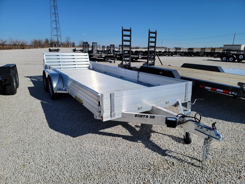2023 Aluma 78x18 7K Aluminum Low Rail Utility Trailer w/ PullOut Ramps