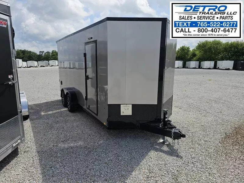 2025 BEIGE/BLACK-OUT Cargo Express XL SE 7' x 18' 7K Ramp Door Enclosed Trailer 1750190545
