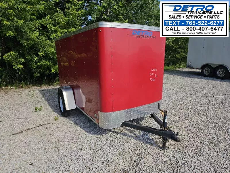 2019 United Trailers 5' x 10' 3K Idler Ramp Door Enclosed Cargo Trailer 1750945956