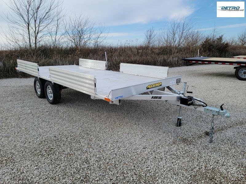 2024 Aluma 88x16 4.4K ATV/UTV Side Rail Ramp Deckover Trailer Detro