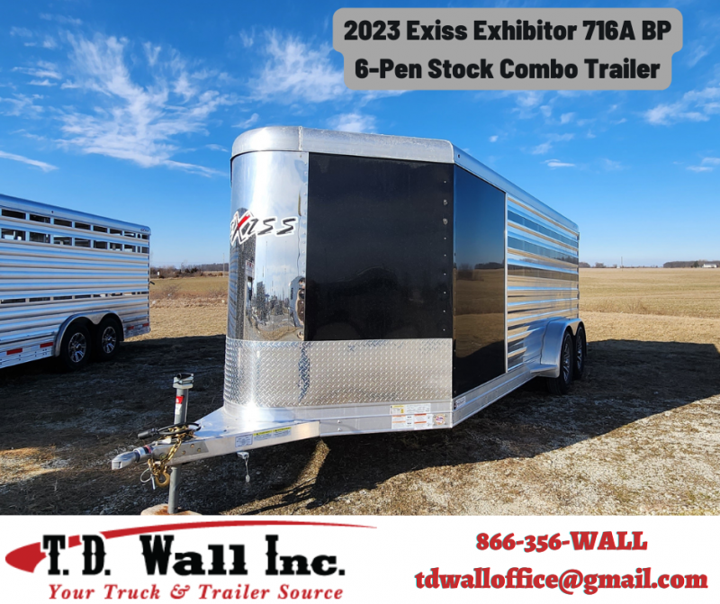 2023 Exiss Exhibitor 716A BP 6-Pen Stock Combo Trailer 2023 Exiss Exhibitor 716A BP 6-Pen Stock Combo Trailer