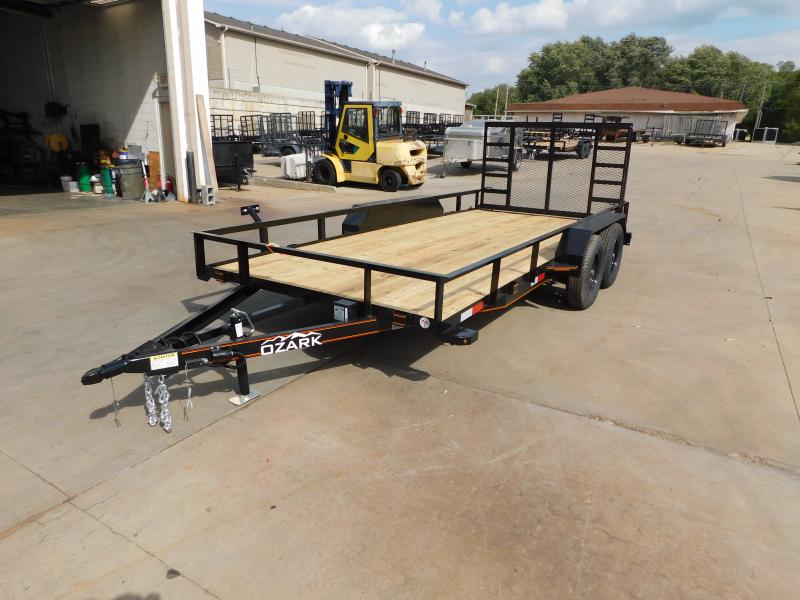 2024 Ozark Trailer Mfg 82X16 Tandem Axle with Gate Utility Trailer Truck Trailer and Hitch