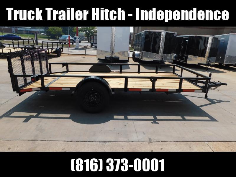 Utility Trailer 77 x 12 Dove Tail Pipe Rail Top Rear Gate 2990 Axle Truck Trailer and Hitch
