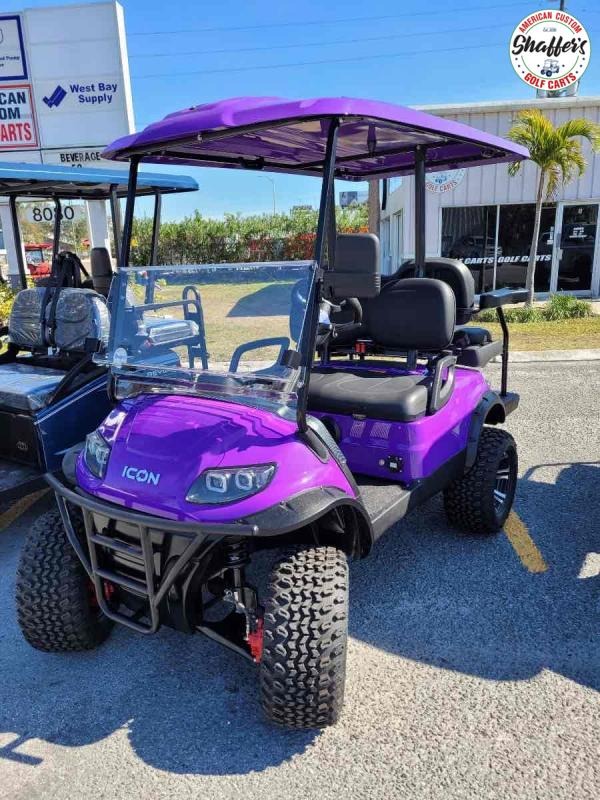 2020 PRE-OWNED CUSTOM PURPLE ICON i40 L Lifted Golf Cart 2020 PRE-OWNED CUSTOM PURPLE ICON i40 L Lifted Golf Cart