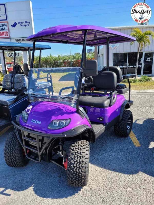 2020 PRE-OWNED CUSTOM PURPLE ICON i40 L Lifted Golf Cart 2020 PRE-OWNED CUSTOM PURPLE ICON i40 L Lifted Golf Cart