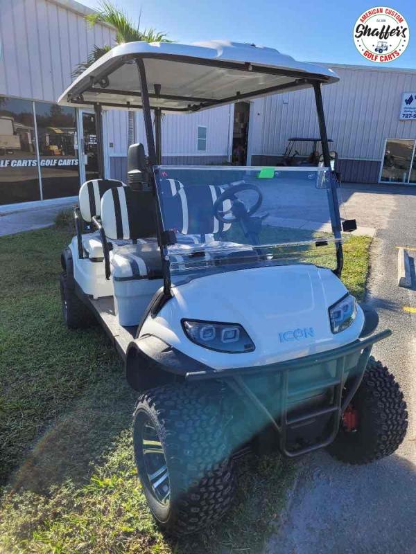 2021 White ICON i40FL 4 Passenger Forward Facing Lifted Golf Cart 2021 White ICON i40FL 4 Passenger Forward Facing Lifted Golf Cart