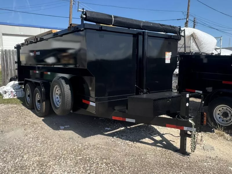 2025 Texas Pride Trailers 7'x16' Bumper Pull 16k lb 48" Side Walls Dump Trailer