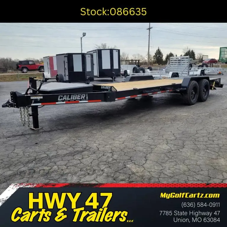 2026 Caliber Trailer Mfg 22'x7' Tandem Axle Equipment 8" I-Beam Trailer - GVWR 16,000