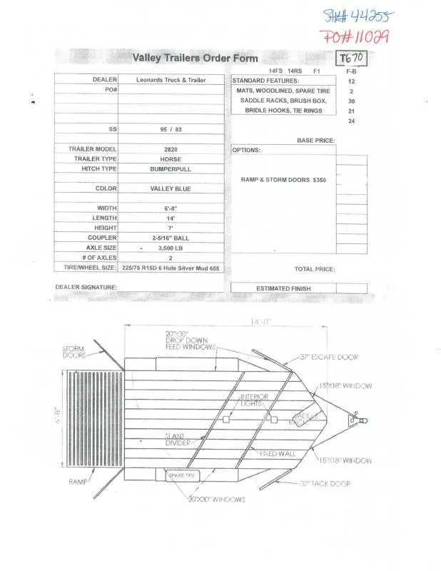 2025 Valley Trailers 2820 Horse Trailer