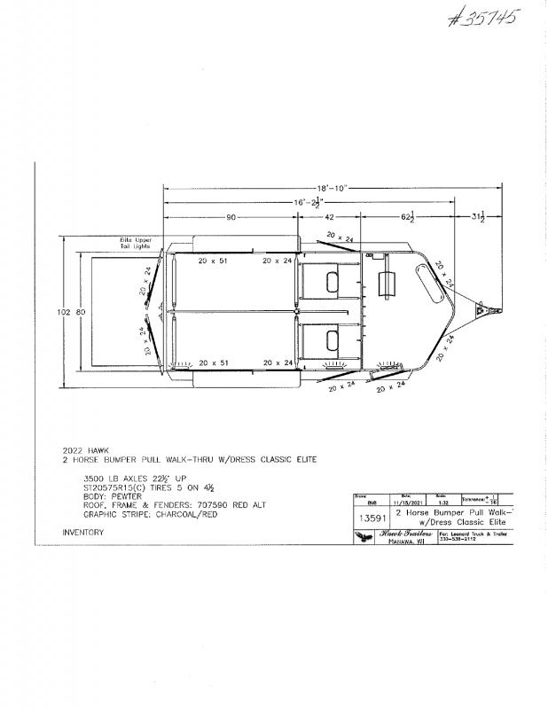 2022 NEW 2 HORSE HAWK CLASSIC ELITE BUMPER PULL HORSE TRAILER WITH 5' DRESS 2022 NEW 2 HORSE HAWK CLASSIC ELITE BUMPER PULL HORSE TRAILER WITH 5' DRESS