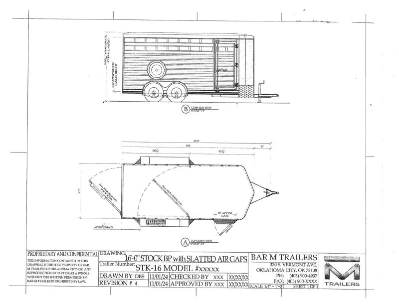 2026 Bar-M Trailers STK-16 Stock / Stock Combo Trailer