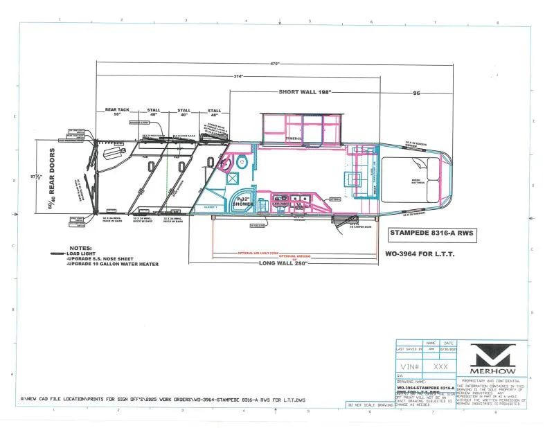 2025 Merhow Trailers 8316-A RWS Horse Trailer
