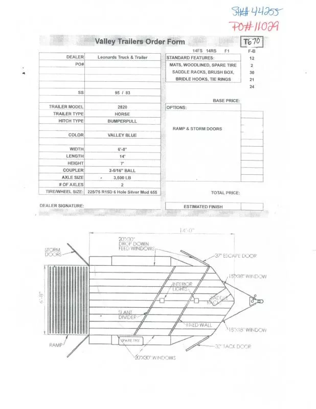 2026 Valley Trailers 2820 Horse Trailer