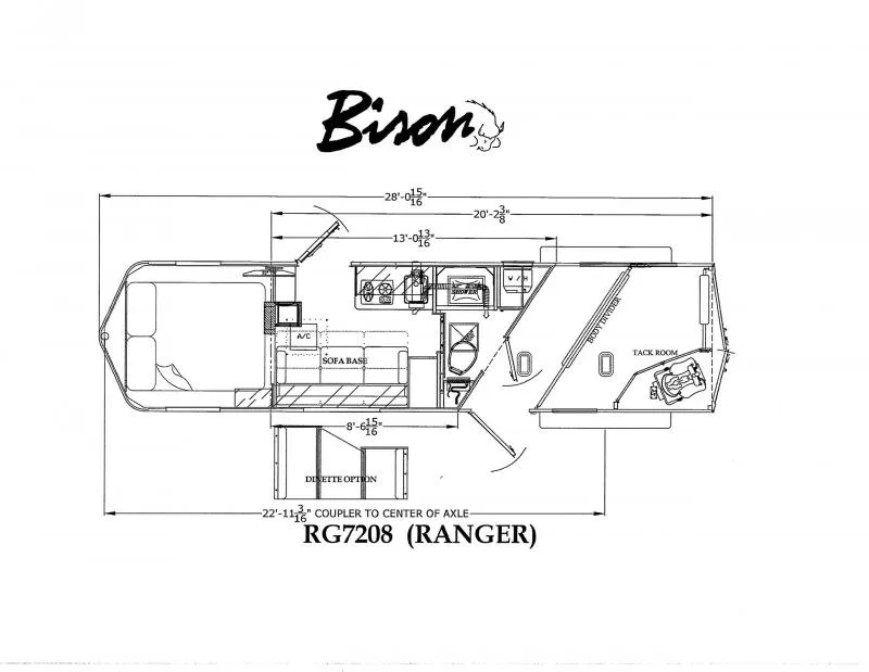 2024 Bison Trailers RG7208 Horse Trailer