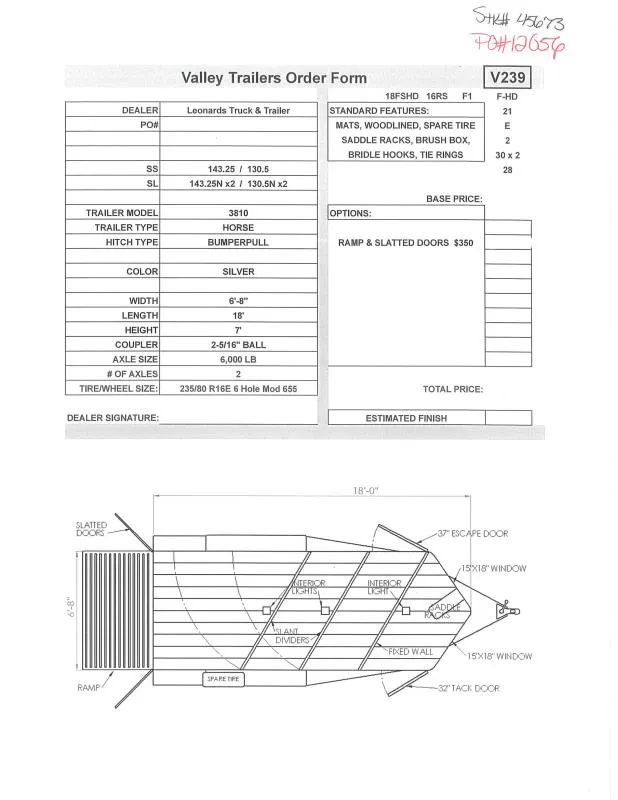 2026 Valley Trailers 3810 Horse Trailer