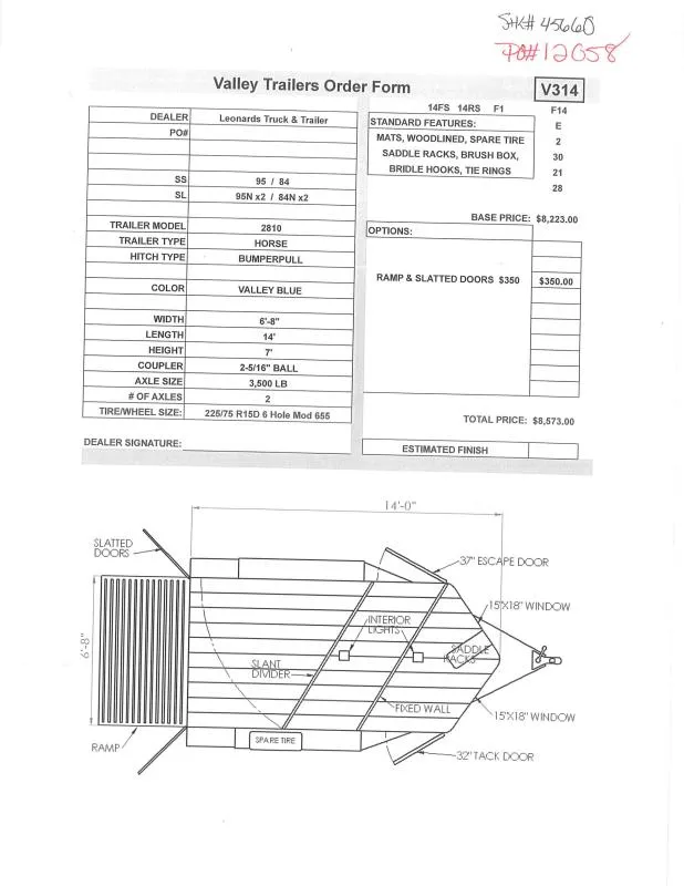 2026 Valley Trailers 2810 Horse Trailer