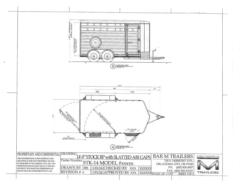 2026 Bar-M Trailers STK-14 Stock / Stock Combo Trailer