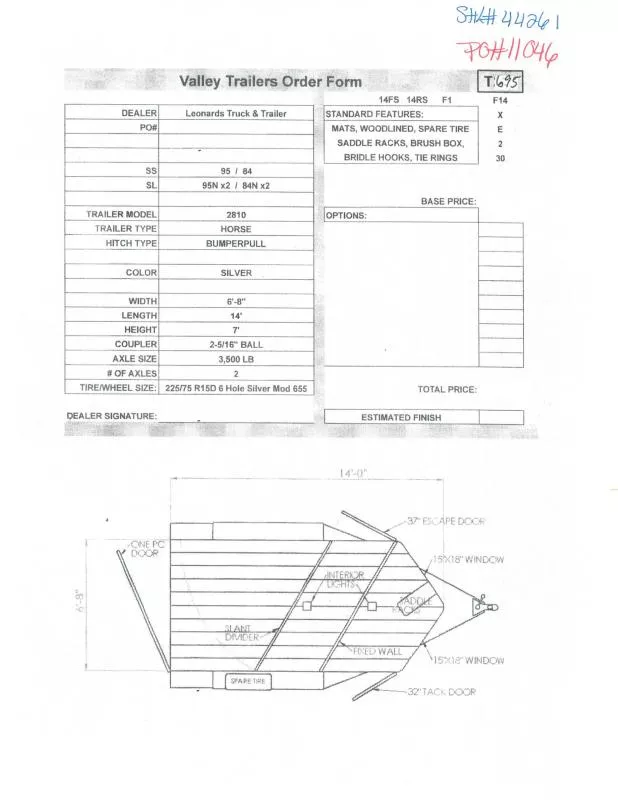 2025 Valley Trailers 2810 Horse Trailer