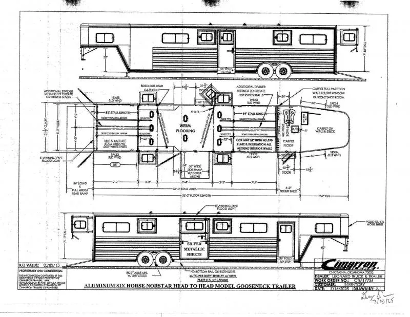 2025 Cimarron Trailers NS6GHH Horse Trailer