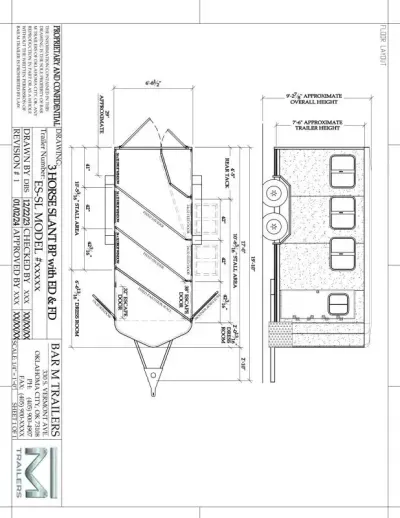2026 Bar-M Trailers ES-30-SL Horse Trailer