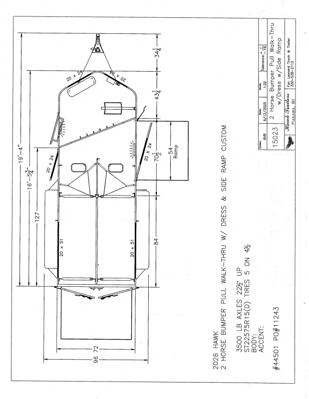 2024 Hawk Trailers 100E Horse Trailer
