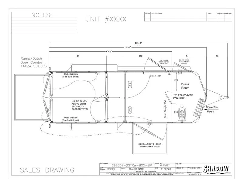 2026 Shadow Trailers 69206E-2STR-BOX-D-BP Horse Trailer