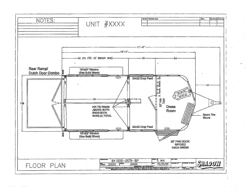 2024 Shadow Trailers 64150S-2STR-BP Horse Trailer