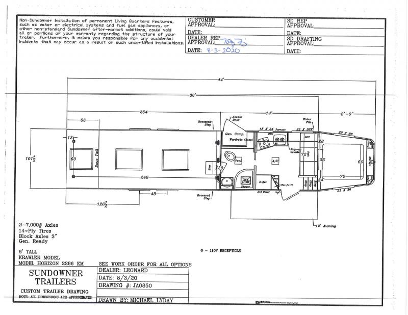 2021 SUNDOWNER 8.5X44 GOOSENECK LIVING QUARTERS TOY HAULER WITH 22' OPEN DECK 2021 SUNDOWNER 8.5X44 GOOSENECK LIVING QUARTERS TOY HAULER WITH 22' OPEN DECK
