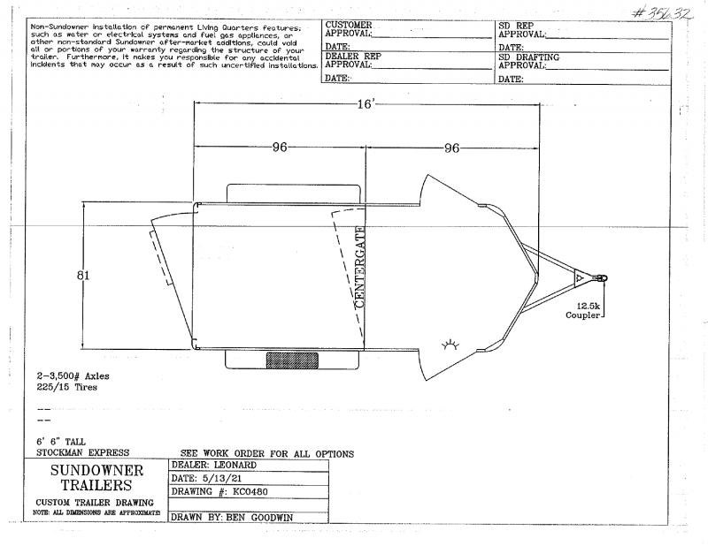 2022 16' SUNDOWNER BUMPER PULL STOCK TRAILER 2022 16' SUNDOWNER BUMPER PULL STOCK TRAILER