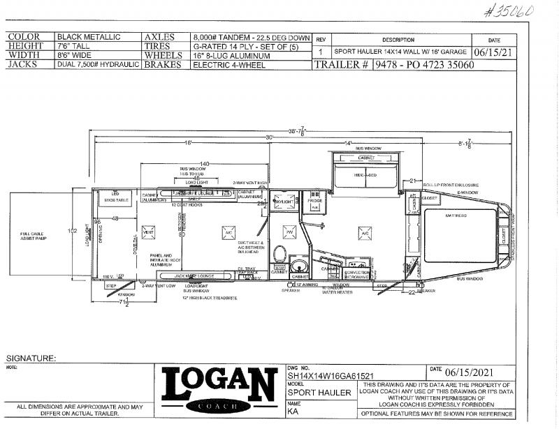 2021 LOGAN COACH 8.5'X38' GOOSENECK LIVING QUARTERS TOY HAULER WITH 16' GARAGE 2021 LOGAN COACH 8.5'X38' GOOSENECK LIVING QUARTERS TOY HAULER WITH 16' GARAGE