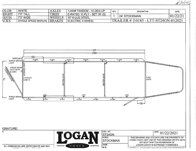 2022 24' LOGAN COACH GOOSENECK STOCK TRAILER 2022 24' LOGAN COACH GOOSENECK STOCK TRAILER