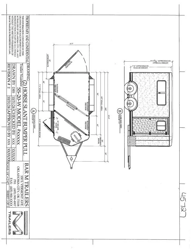 2026 Bar-M Trailers SS-20-W Horse Trailer