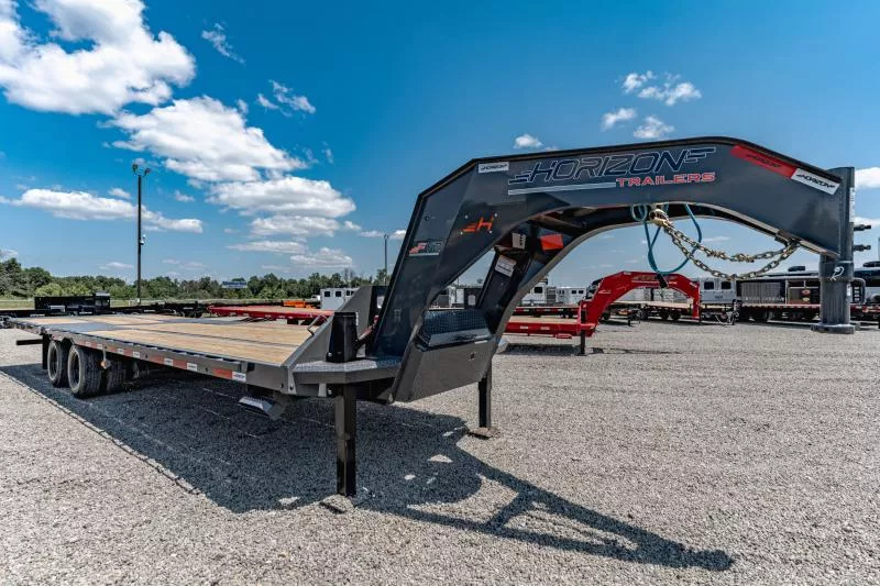 2025 Horizon Trailers FYZ 32'X102"X34" GN 12K 2A FLATDECK HYD DOVETAIL Equipment Trailer