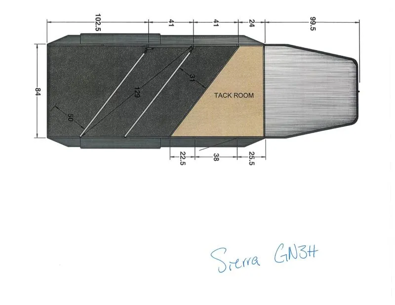 2026 Trails West Manufacturing SIERRA GN 3H Horse Trailer