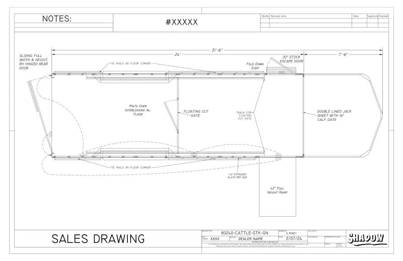 2025 Shadow Trailers 80240STK-GN Stock / Stock Combo Trailer