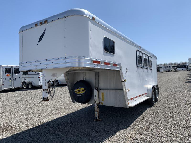 1989 3 HORSE FEATHERLITE GOOSENECK W/DRESS HORSE TRAILER 1989 3 HORSE FEATHERLITE GOOSENECK W/DRESS HORSE TRAILER