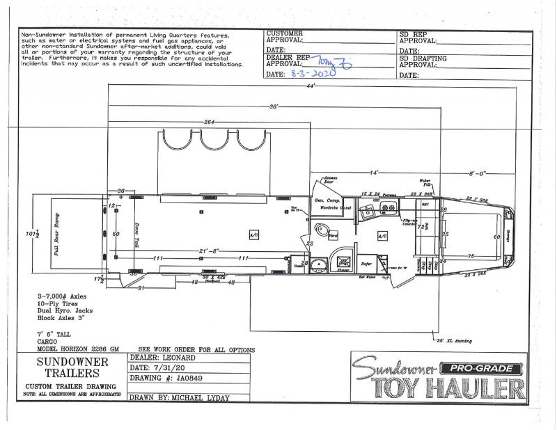 2021 SUNDOWNER 8.5X44 GOOSENECK LIVING QUARTERS TOY HAULER WITH 22' GARAGE 2021 SUNDOWNER 8.5X44 GOOSENECK LIVING QUARTERS TOY HAULER WITH 22' GARAGE