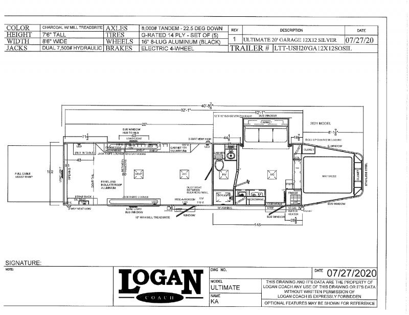 2021 LOGAN COACH 8.5'X40' GOOSENECK LIVING QUARTERS TOY HAULER WITH 20' GARAGE 2021 LOGAN COACH 8.5'X40' GOOSENECK LIVING QUARTERS TOY HAULER WITH 20' GARAGE