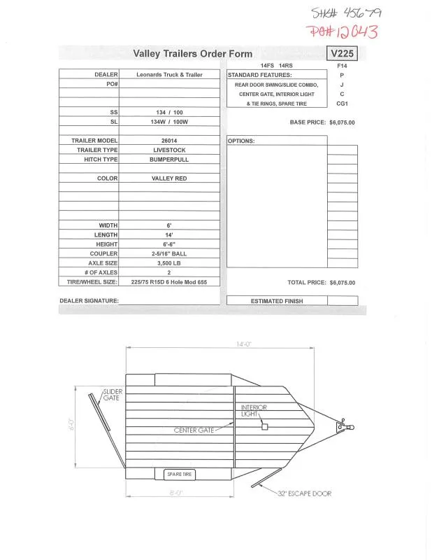 new Stock / Stock Combo Trailers Valley Trailers  for sale, in North Jackson, OH Thumbnail 2