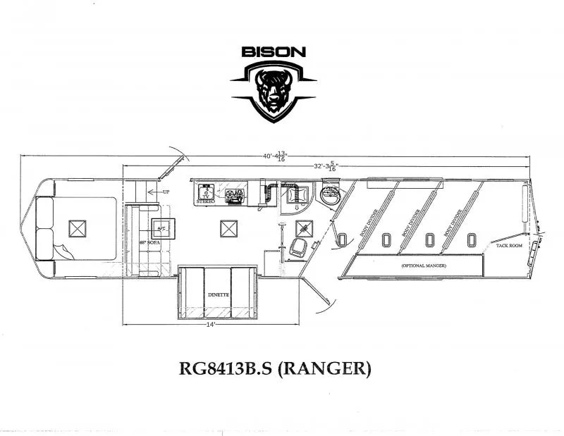 2024 Bison Trailers RG8413BS Horse Trailer