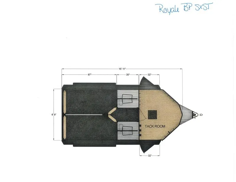 2026 Trails West ROYALE BPSXS TACK Horse Trailer