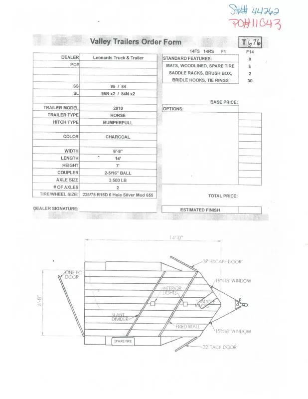 2025 Valley Trailers 2810 Horse Trailer