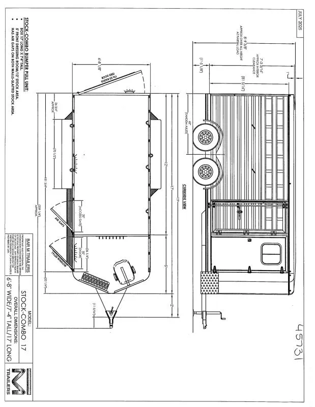 2026 Bar-M Trailers STC-17 Stock / Stock Combo Trailer