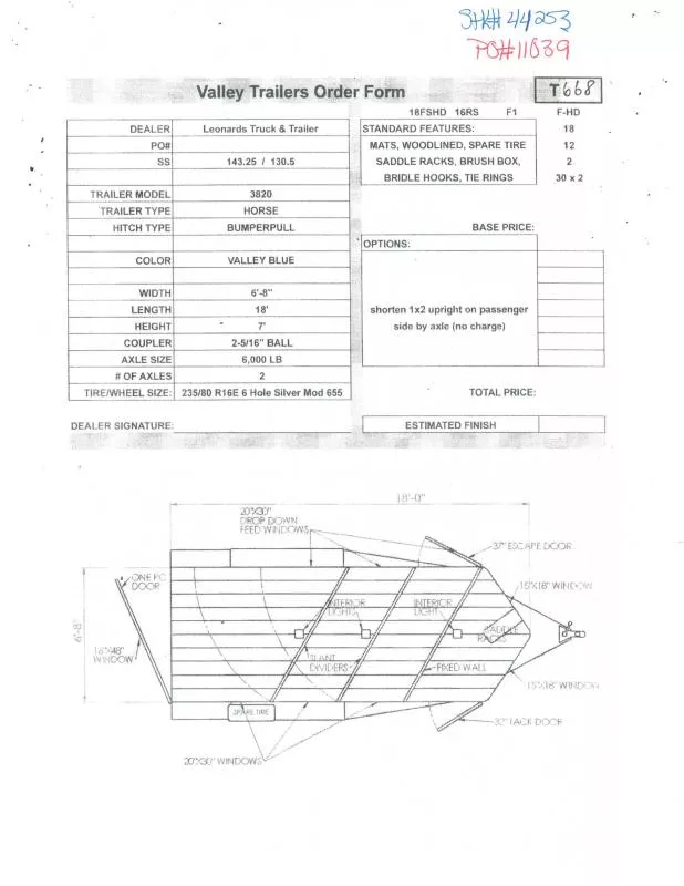 2025 Valley Trailers 3820 Horse Trailer