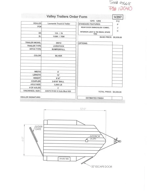 new Stock / Stock Combo Trailers Valley Trailers  for sale, in North Jackson, OH Thumbnail 2